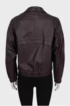 Dark red leather jacket
