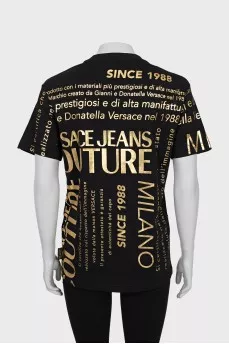 Black T-shirt with gold print