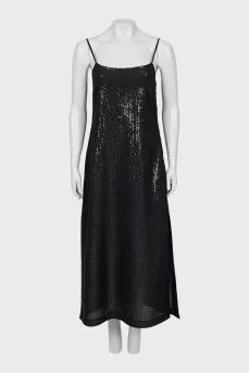 Sequined dress with thin straps