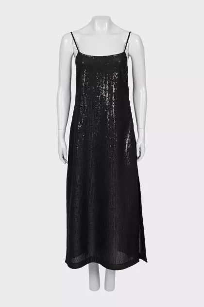 Sequined dress with thin straps
