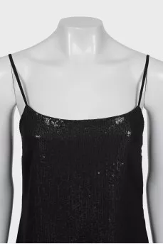 Sequined dress with thin straps