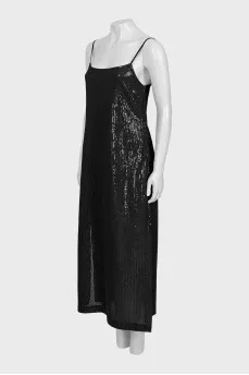 Sequined dress with thin straps
