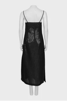 Sequined dress with thin straps