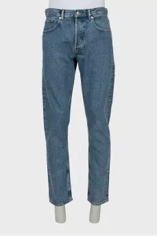 Men's Jeans With Buttons And Tag