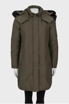 Green parka straight cut