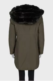 Green parka straight cut