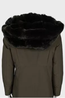 Green parka straight cut