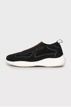 Men's black textile sneakers