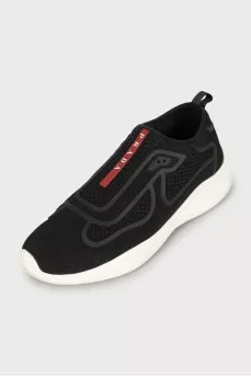 Men's black textile sneakers
