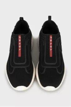 Men's black textile sneakers