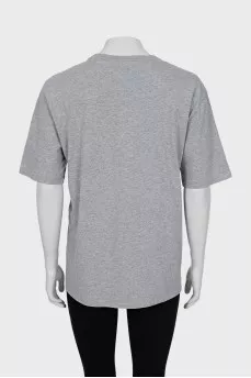 Grey oversized t-shirt with print