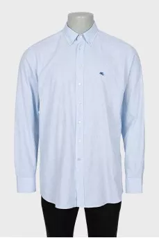 Men's blue printed shirt
