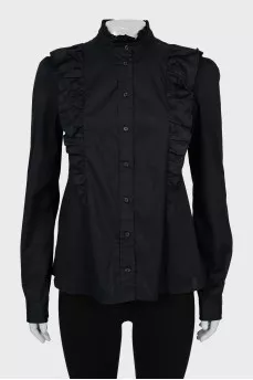 Black blouse with frills