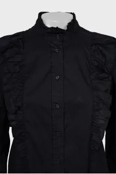 Black blouse with frills