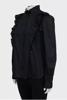 Black blouse with frills