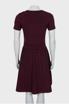 Fitted dress with silver beads