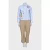 Overalls with trousers in a combined color