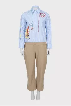 Overalls with trousers in a combined color