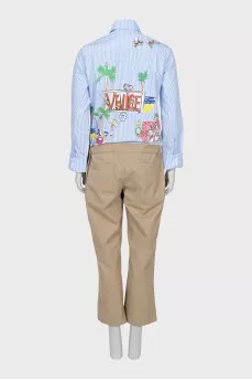Overalls with trousers in a combined color