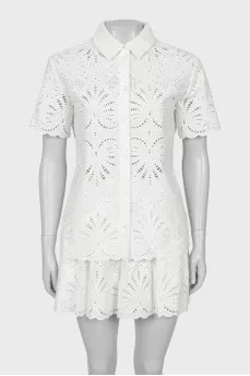 Blouse and shorts suit
