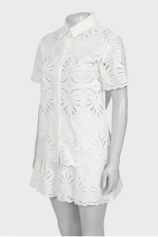 Blouse and shorts suit