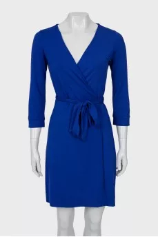 Blue wrap dress