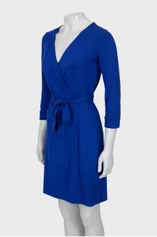 Blue wrap dress