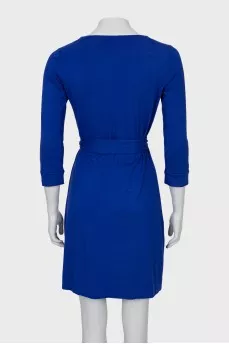 Blue wrap dress