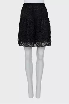 Fitted skirt with lace