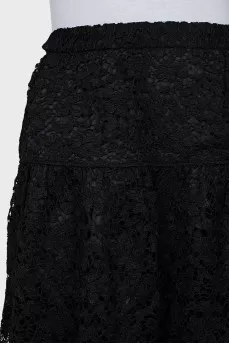 Fitted skirt with lace