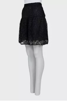 Fitted skirt with lace