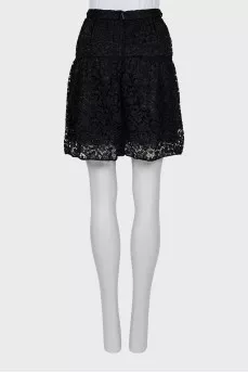 Fitted skirt with lace