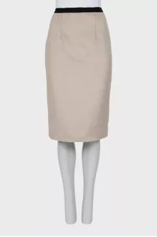 Beige wool skirt