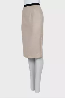 Beige wool skirt