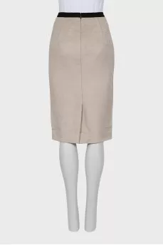 Beige wool skirt