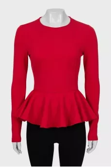 Fitted blouse with peplum