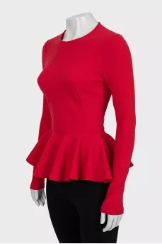Fitted blouse with peplum