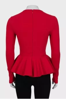 Fitted blouse with peplum
