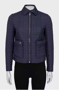 Quilted jacket with silver fittings
