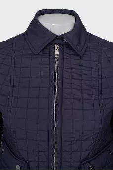 Quilted jacket with silver fittings