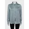 Gray silk blouse