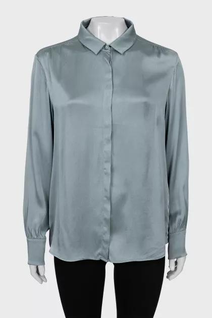 Gray silk blouse