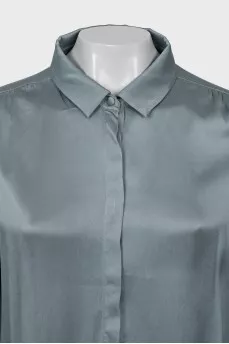 Gray silk blouse