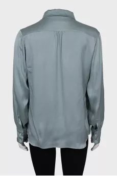 Gray silk blouse
