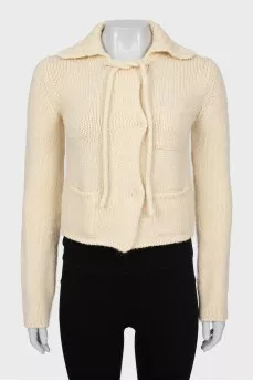 Knitted wool cardigan