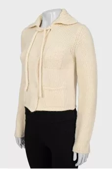 Knitted wool cardigan