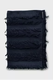 Blue wool and silk scarf