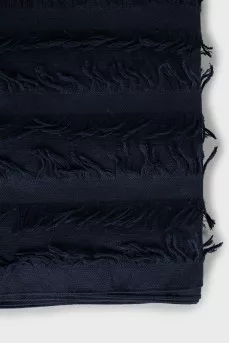 Blue wool and silk scarf