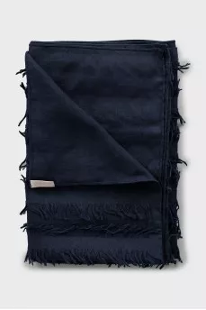 Blue wool and silk scarf