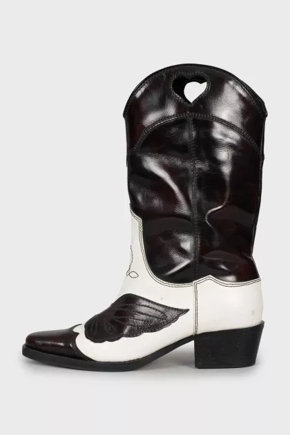 Two-tone leather cossacks
